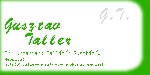 gusztav taller business card